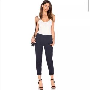 Vince Navy Tapered Cotton Trouser